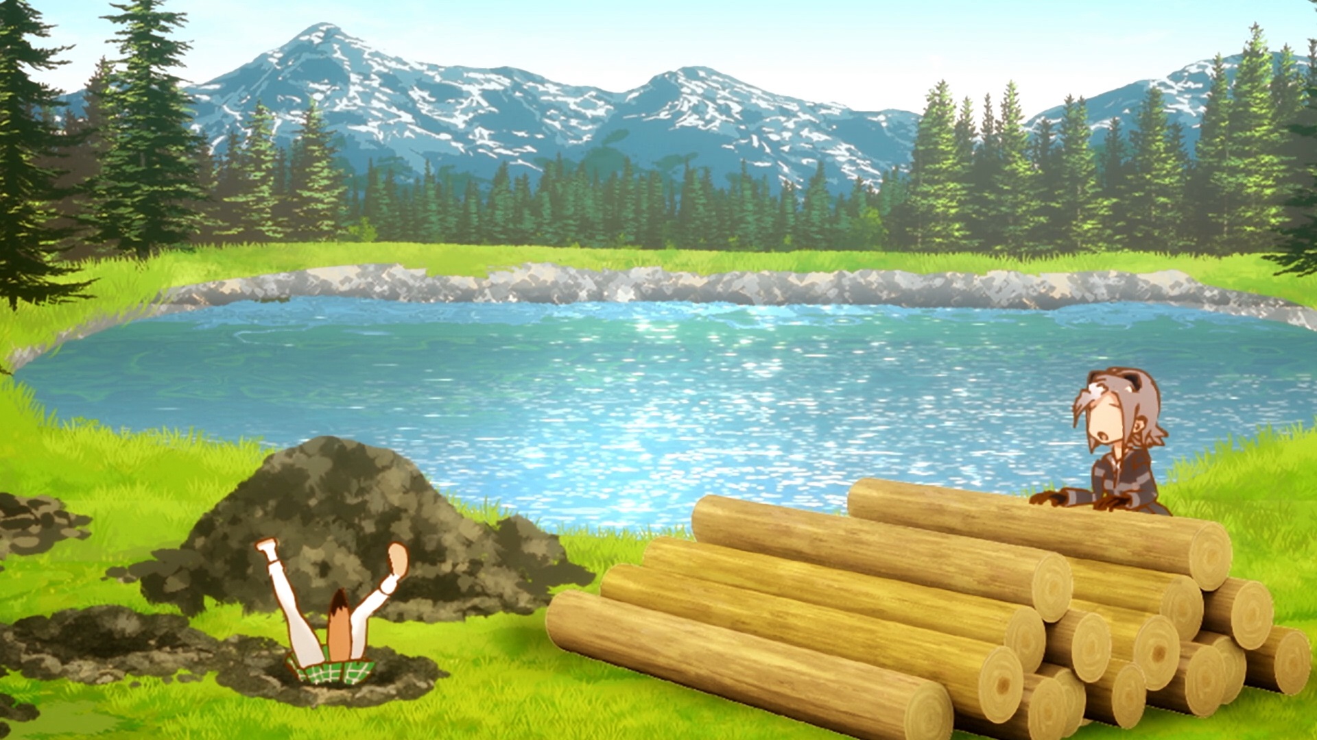 A Snowy Mountain Area in OP from Anime Season 1.