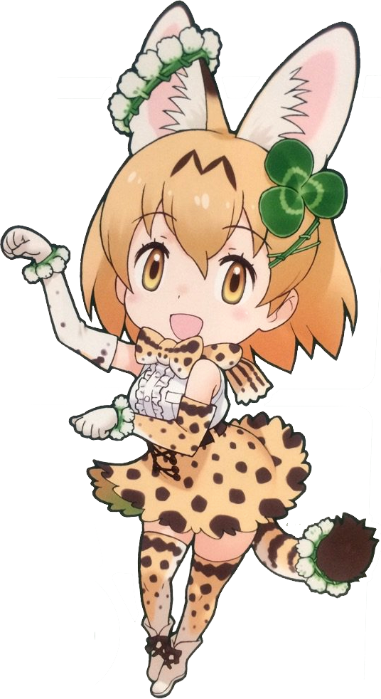Art by Mine Yoshizaki of White Clover Serval from the February 2018 Japan Bank collaboration.