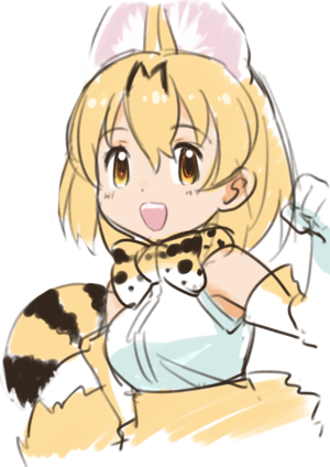 Another Serval art by Mine Yoshizaki also posted to Kakooyo.